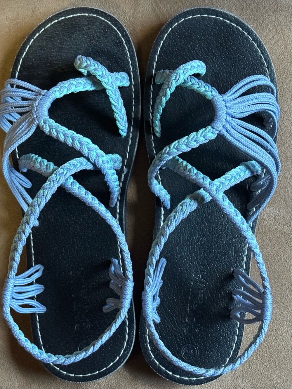 Braided Blue Strappy Women’s Sandals